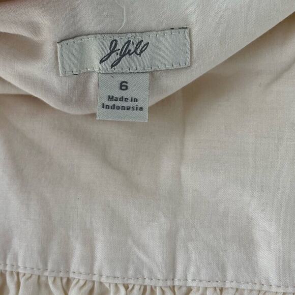 J. JILL Size 6 Printed Skirt Full A-Line Knee Length Cotton Cream Multicolor - Picture 3 of 4